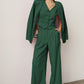 three piece dark green suit  