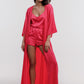 Pink silk robe