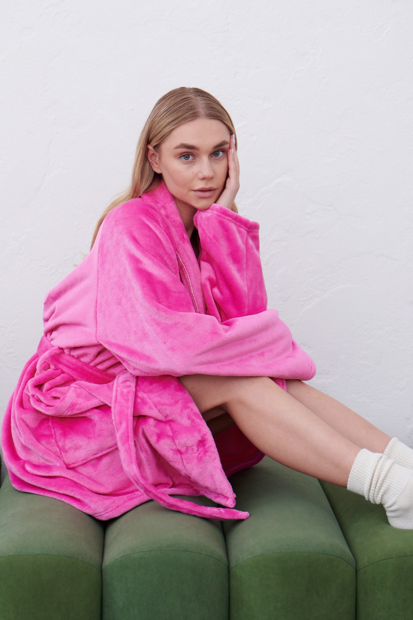 Pink cozy robe