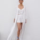 Bridal white silk robe