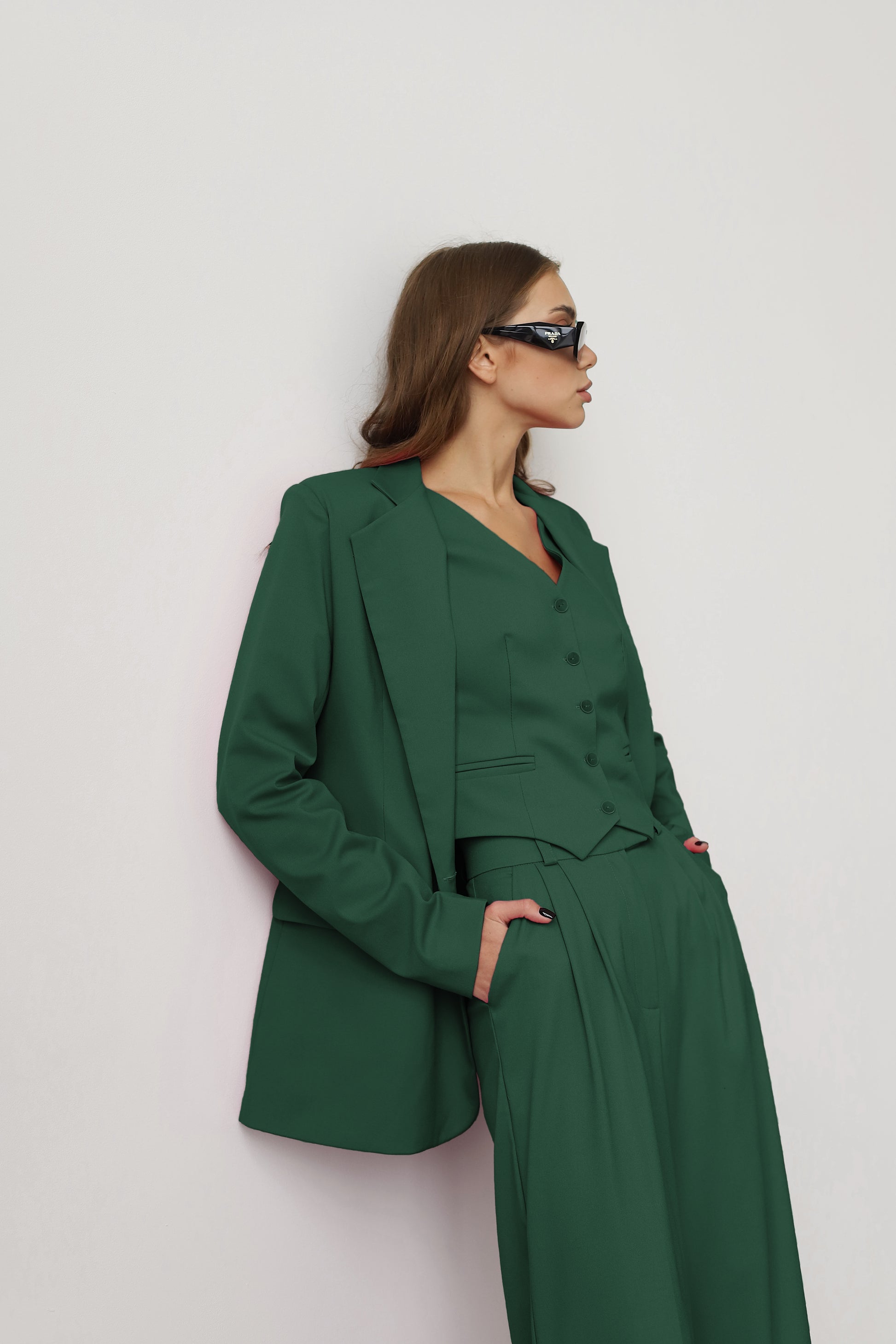 Dark green suits for women  