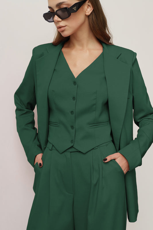 Dark green blazer jacket