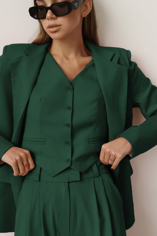 Dark green suit women