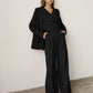 three piece black suit  