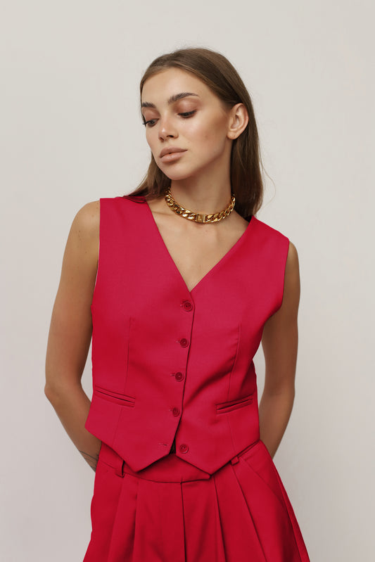 Red Pants and Blazer Suit
