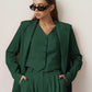 three piece dark green suit  