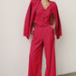 three piece red suit  