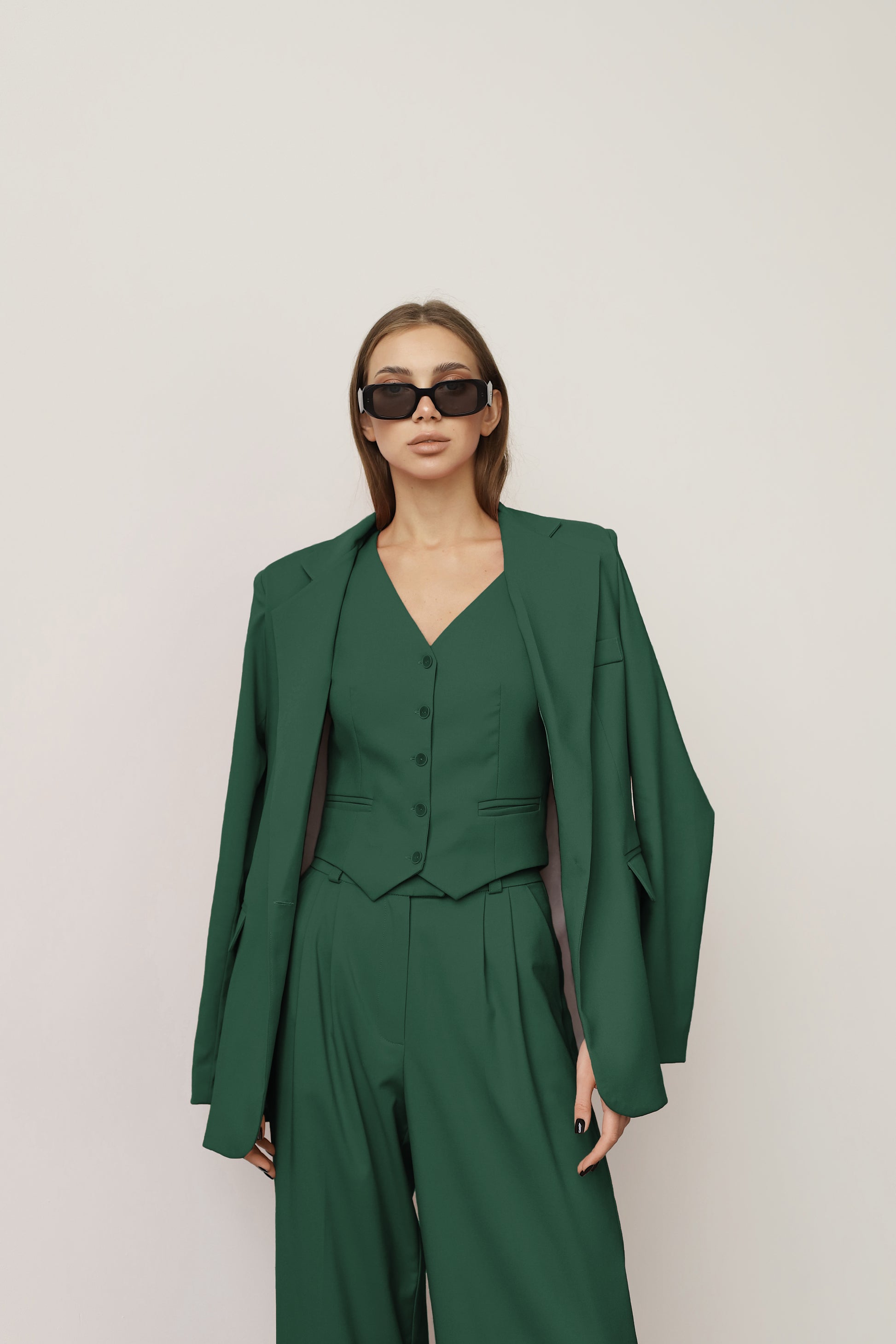 Dark green blazer jacket